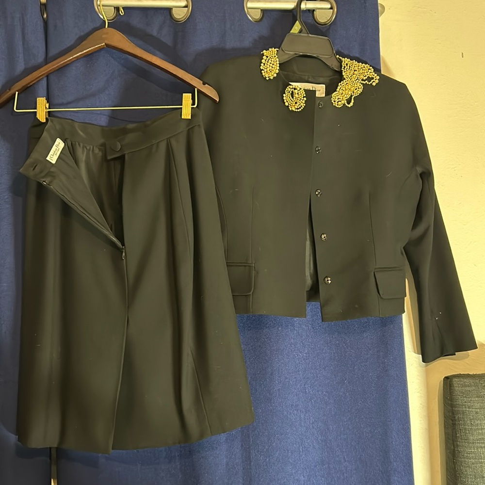 1980 Christian Dior suit and skirt combo